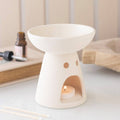 Quemador de aceite de cerámica con pedestal